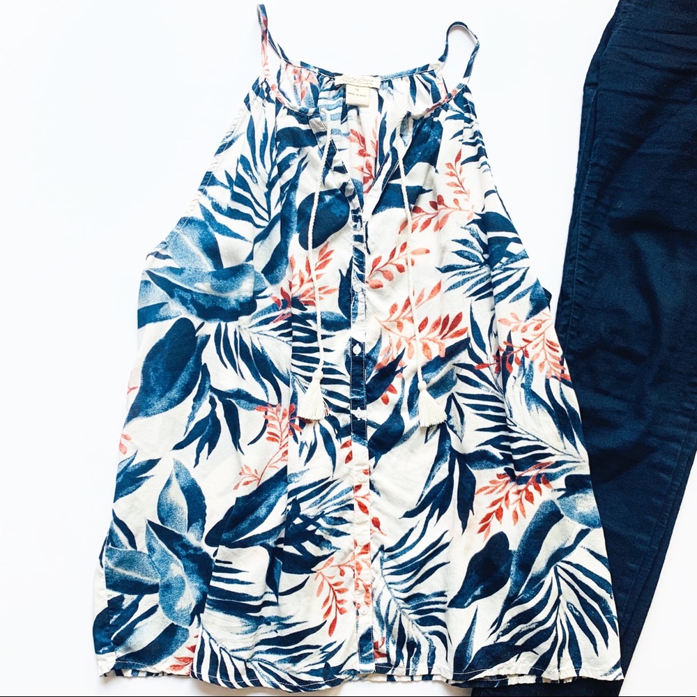 Lucky Brand Sleeveless Floral Blouse Size XL